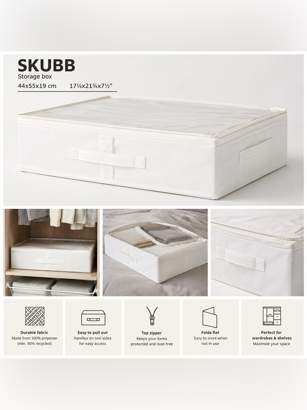 IKEA SKUBB Storage Box – White – Brand New in Original Packaging